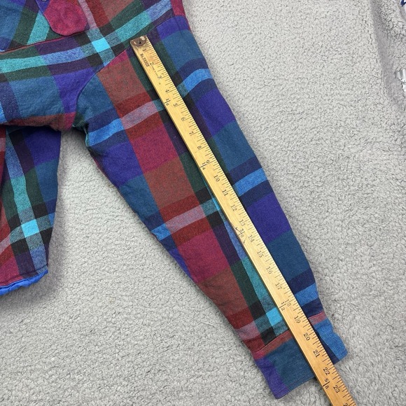 Vintage 90s Exit Zero Shacket Plaid Shirt Jacket Red Blue Green Button Up 3XL‎ - Picture 10 of 10